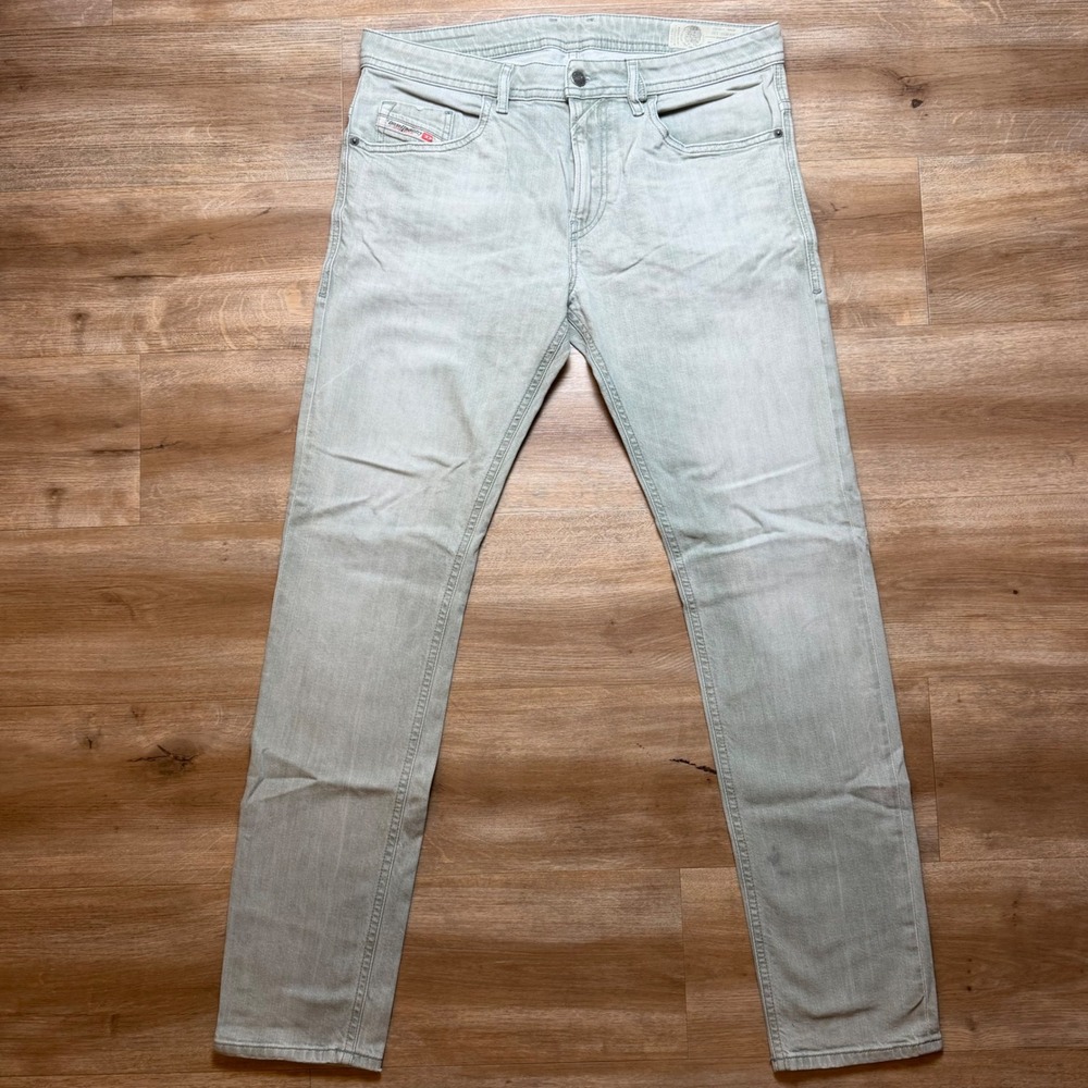 Diesel Thommer-SP Jeans Men 33x32 Light Green Slim Skinny Stretch Denim 0890E